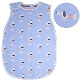 LILY CUPS 6重 スリーパー 冬 スリーパー キッズ スリーパー ガーゼ 出産祝い (新生児~3歳頃) (M, 犬)