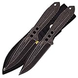 Master Cutlery PF-006-2SW 8" 2 Piece Throwing Knife Set Stainless Steel Stone Wash Finished Stainles