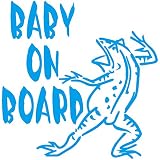 TREZ BABY ON BOARD 鳥獣戯画 カエル かえる 蛙 ステッカー 鳥獣人物戯画 ステッカー 【BABY IN CAR】 (ライトブルー)