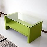 (DORIS) ガラステーブル ローテーブル 【ジョリー グリーン】 コーヒーテーブル ファブリック製 強化ガラス8mm (グリーン) (KIC)