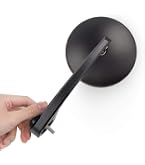 Amazon | KiWAV バイクミラー バーエンドミラー レトロ 黒 丸型 1