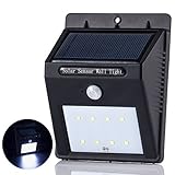 Asunflower Solar Lights 10 LED Lights Outdoor Solar Powered Waterproof Wireless Sensing PIR Motion S