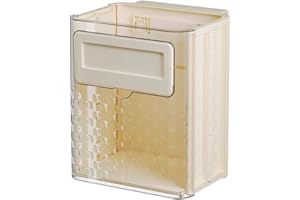 HeartTrend壁掛け型ゴミ箱、蓋付き、折り畳み式、10リットル、吊り下げ式ゴミ箱、収納、スペース節約、穴あけ不要、トイレ・キッチン・洗面所・キャビネット用、清掃簡単 (ホワイト,23.5*17.5*27.7cm)