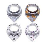 ベビービブ スナップ 赤ちゃんスタイ よだれかけ 綿 4枚セット 出産祝い プレゼント