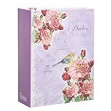 Arpan 6x4'' Small Purple Vintage Bird Slip In Case Photo Album for 100 Photos by ARPAN
