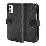 COACH (コーチ) iPhone12 mini iphone12 ミニ 専用 アイフォン12 mini スマートフォンケース スマホケース ブラック 手帳型 Folio Case カードスロット付き [並行輸入品]