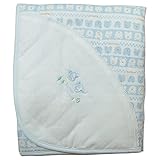 《年間定番》Babbun(バブーン)【日本製】天竺JQクマ顔ボーダーPtアフガン 85cm×85cm/サックス NO.KK-31-2524