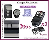 3 x Liftmaster 94330e / 94333e / 94334e / 94335e-old互換リモートコントロール送信機433,92 MHz。3トップ品質交換用リモコンfor the b