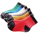 ベビー キッズ 靴下 綿 ユニセックス 0-6才 6色セット (0才)