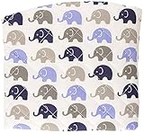 Elephants Blue/Grey Blue mini elephants Changing Pad Cover