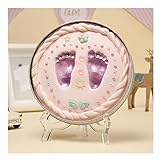 Petit Bella ベビーハンドプリント＆フットプリントフレーム 手型 足型 ベビーフォトフレーム ベイビーキープセイク 赤ちゃん 出産祝い ギフト (ピンク)