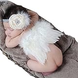 新生児赤ちゃん写真撮影プロップAngel Wings andヘアバンドかわいい写真アクセサリーby ifergoo