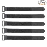 Pasow 50 Pcs 8-Inch Cable Ties with plastic buckle Reusable Wire Cord Straps - Black [並行輸入品]