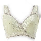 授乳対応Ｌ字型ワイヤー脇すっきりクロスオープンブラジャー　　レモンイエロー　サイズ:F70