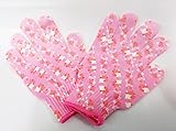 おしゃれ軍手 MK-146 花柄 手袋 ガーデニング用 フリーサイズ (ピンク)