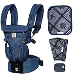 最新 エルゴ 抱っこ紐　Ergobaby（エルゴベビー）OMNI360 クールエア（保冷シート＋よだれパッド付）サマー スペシャルセット 【正規代理店2年間保証付】 (ミッドナイトブルー)