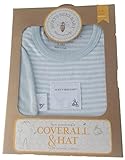 Burt 's Bees Baby Bee Essentials男の子カバーオールノットトップと帽子セット カラー: ブルー