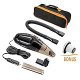 車用掃除機 カークリーナー　コードレス　乾湿両用 サイクロン方式 DC12V専用　ハンディ掃除機　車マット 座席 隙間　掃除 内装　掃除　収納袋付き (ブラック)
