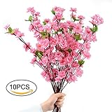 造花 moiitee ピンク 上質な造花 桃 枯れない花 本物そっくり プレゼント/飾り/DIY/園芸 10本セット (ピンク)
