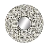 Deco 79 49075 Wood & Shell Inlay Mirror [並行輸入品]
