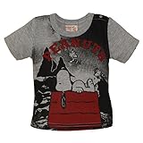 スヌーピー 天竺リゾート風プリントTシャツ70ｃｍ：80ｃｍ：90ｃｍ (70cm, グレー)