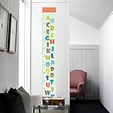 Woodland Arts 7 x 51 A to Z 26 Alphabets Letters Measurement Growth Chart Removable Vinyl Wall Decal
