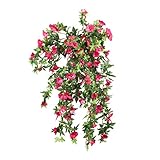 Morning Glory人工シルク花Hanging Plant Vine without basketfor DIYガーランドホームパーティーウェディングガーデン装飾2個のパック ピンク XFL-0