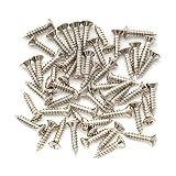Musiclily Ultra 3x12mmステンレス製ピックガードビス USAフェンダーストラト/キャスターテレキャスタエレキギター ベース用ネジ 、ニッケル（50個セット）