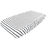 Premium Cotton Diaper Changing Pad Cover City Black and White Stripes by Copper Pearl [並行輸入品]