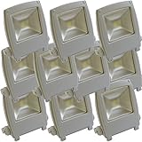 LED投光器 10w 10個セット 薄型 フラットライト 発光色 6000K 防雨型 360度角度調整可 広角120度 3M電源コード付
