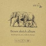 SM•LT オーセンティック スケッチブック ブラウン レイフラット製本 サイズ140ｘ140mm