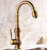 awxjxシンクタップヨーロッパアメリカレトロスタイル銅洗面台キッチンホットとコールドincrease高