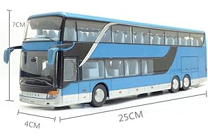 Dragon Honor おもちゃ 子供 キッズ ミニバス 観光バス 模型 LEDライト付き おしゃれ (ブルー)