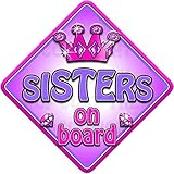 TROPHY * SISTERS on board * non personalised novelty baby on board car window sign by Just The Occas