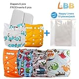Reusable Baby Cloth Pocket Diapers 6 pcs + 6 Inserts [並行輸入品]