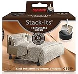 Slipstick cb659調節可能ベッドRisers forデスク、テーブル、and Heavy家具( Set of 8 ) adds 1.25インチ、2.5 "または3.75 " H、ブラック
