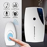 Tieanワイヤレスドアチャイムホームベル、36コードレスポータブル100 M範囲デジタルDoorbell ホワイト