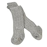 タイツ キッズ ニット レギンス コットン 選べる 0-8歳 5色 足付き 子供タイツ 柔らかい 可愛い hibote ライトグレー 4-6歳