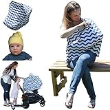Ideal4Mommy Baby Car Seat Canopy - Stretchy Breastfeeding Nursing Cover - Best Multi-use Stroller Sh