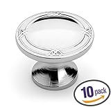 Dynasty Hardware K-4001-26 Ribbon and Reed Cabinet Hardware Knob, Polished Chrome, 10 Pack [並行輸入品]