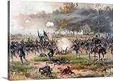 ジョン・Parrotプレミアムシックラップキャンバス壁アート印刷題名Civil WarペイントのUnion and Confederate Troops Fighting atアンティータム 24" 