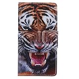 OMATENTI Huawei P8 Lite ケース, 高級PUレザー ケース 手帳型 保護ケース カード収納ホルダー付き 横置きスタンド機能付き マグネット式 スマホケース [無期限生涯補償付き]