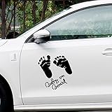 【ufengke】ブラック赤ちゃんの足跡、車のステッカー壁飾り 子供の部屋と保育園の取り外し可能な壁のステッカー 　 壁画