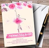 水彩フローラルバレリーナバレエInvitationsベビーシャワー招待状 200 Invitations