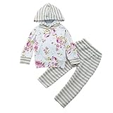 Brightup赤ちゃん服セット、幼児の女の子フーディートップスパンツセット、秋のスウェットシャツとスエットパンツ
