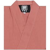 作務衣 さむえ 男女兼用 上下セット 【粋】 ゆったり動きやすい部屋着 (通年生地) Mサイズ 綿100% (ピンク)