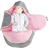 Wallaboo Baby Blanket Coco R関ersible, Soft 100% Cotton, Multi-Use, Grey/Pink by Wallaboo [並行輸入品]