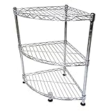 国華園 ミニ 3段 コーナーラック 1個 パイプ径14mm 奥行25×高さ45cm クロムメッキ