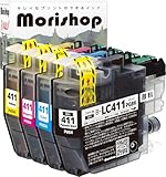 LC411 (PGBK/C/M/Y) 4色セット (BKのみ顔料) ブラザー用 互換インクカートリッジ LC411-4PK 残量表示 最新ICチップ DCP-J526N DCP-J914N DCP-J926N-W DCP-J926N-B DCP-J1800N MFC-J739DN MFC-J904N MFC-J739DWN MFC-J939DN MFC-J939DWN Morishop製