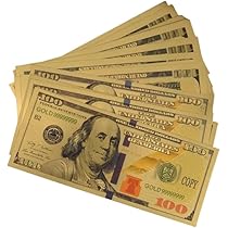 Amazon.co.jp: YIQILAFADA 5個 ゴールド 100ドル札 100ドル札